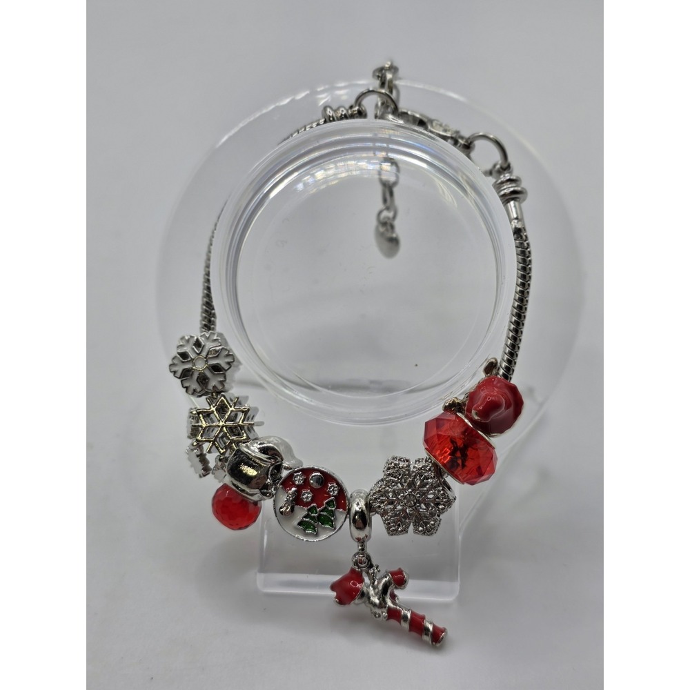 Festive Holiday Adjustable Charm Bracelet (Christmas Bracelet)